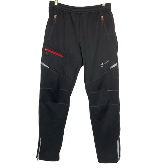 ROCKBROS Bike Pants Mens L Thermal Pockets Zippers Athletic Running Reflective - Picture 1 of 11